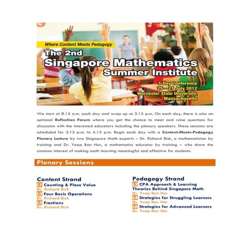 MCI Worchester State University Singapore Math Institute