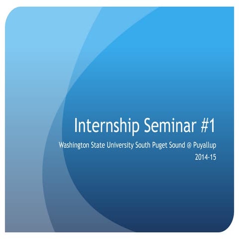 WSUP intern Seminar 1 2014.15
