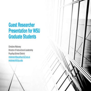 Guest Researcher ~ Christine Moloney