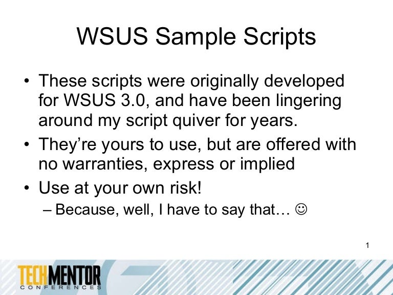 Wsus sample scripts