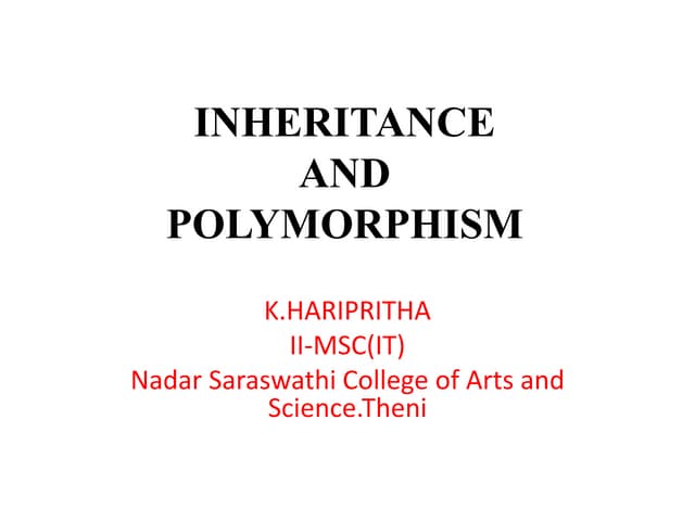 inheritance and polymorphism