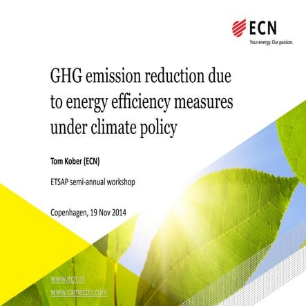 GHG emission reduction due to energy efficiency measures under climate ...