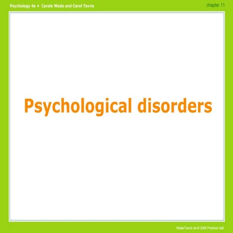 Psychological Disorders PowerPoint