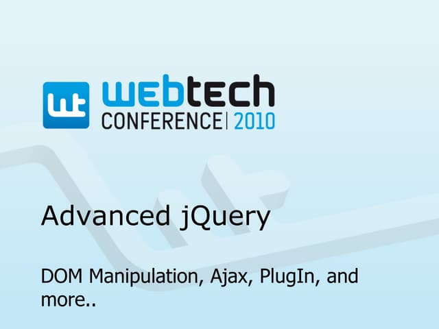  Advanced JQuery