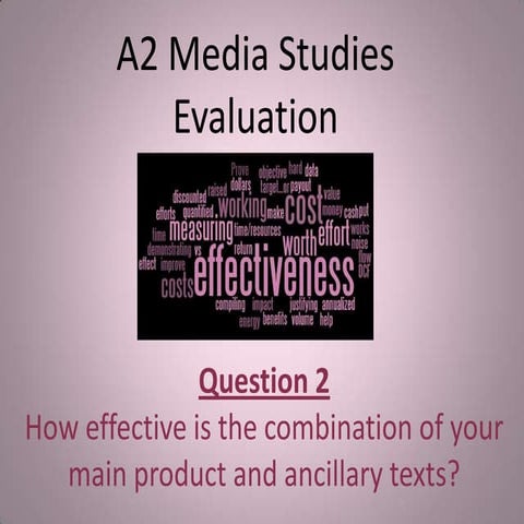 A2 Media Studies Evaluation Question 2