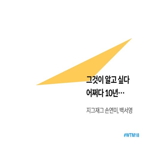 WTM2018 그것이 알고싶다 어쩌다 10년... 지그재그 손연미, 백서영