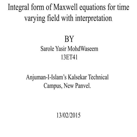 Maxwell's Equations