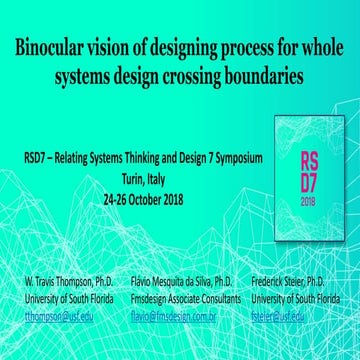 Binocular vision of designing process for whole systems design crossing boundaries
