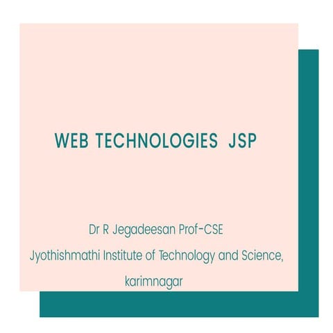 WEB TECHNOLOGIES JSP | PDF | Web Development | Internet