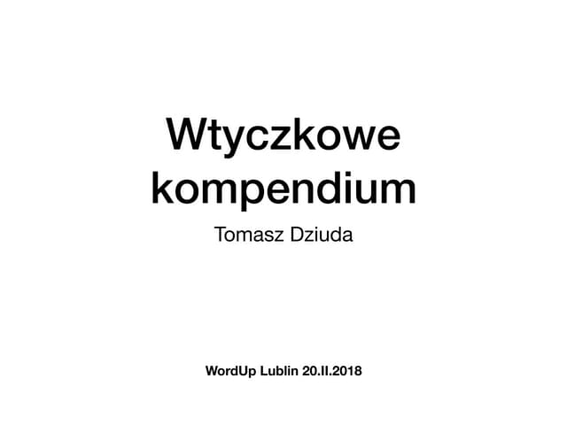 Wtyczkowe Kompendium - WordUp Lublin