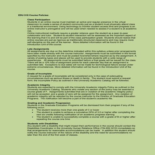 Wu 518 course policies