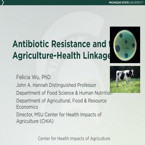 Antibiotic Resistance and the Agriculture-Health Linkage