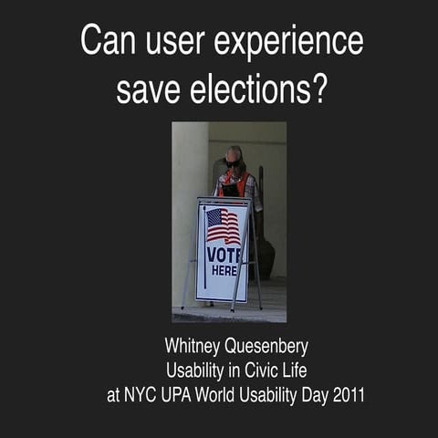 Can UX Save Elections