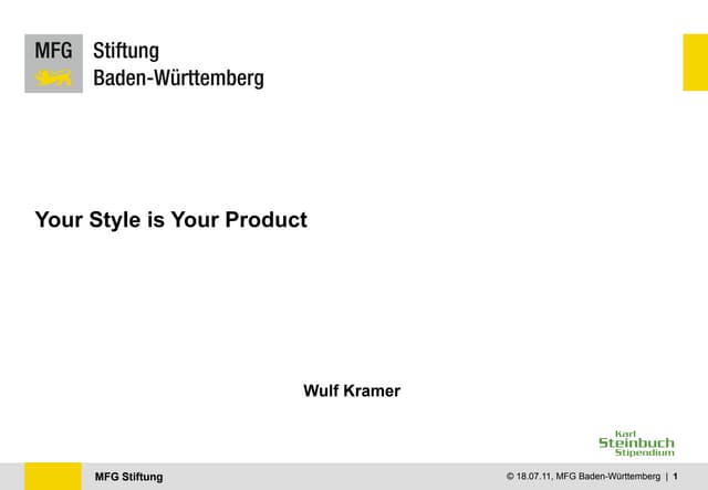 Abschlusspräsentation "Your style is your product"