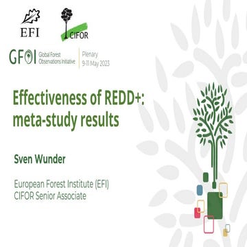 Effectiveness of REDD+: Meta-study results