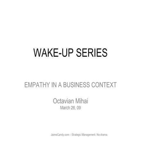 Wake-up Series: Empathy in a Business Context