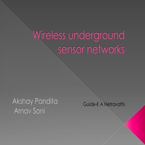 Wireless underground sensor networks