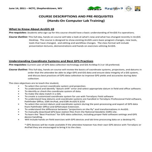 WVAGP/EPan Annual Meeting Course Descriptions 2011ns