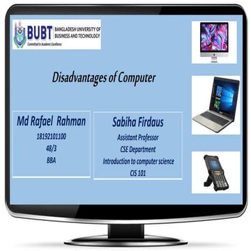 Disadvantages of computers