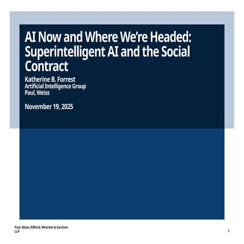 [DSC Europe 25] Katherine Forrest - AI NOW: Understanding the Velocity of Change.pptx