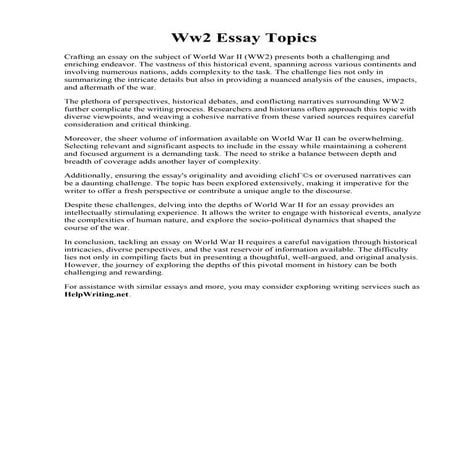 Ww2 Essay Topics. The causes of world war 2 history essay uk essays