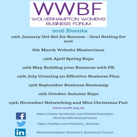 WWBF 2016 Events