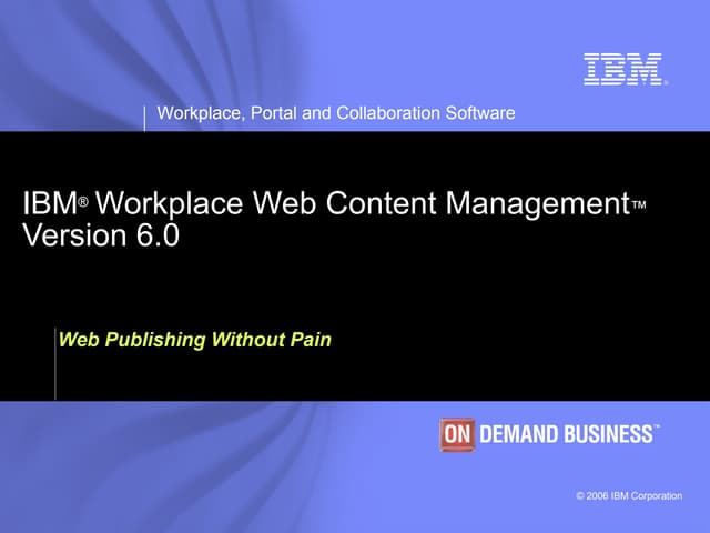 Wwcm 6.0 Customer Presentation.12152006