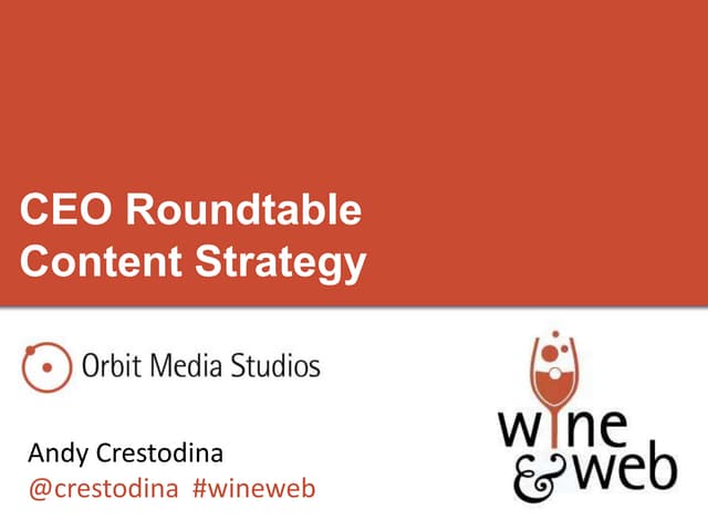 Wine & Web: Content Strategy