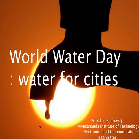 World water day:water for cities