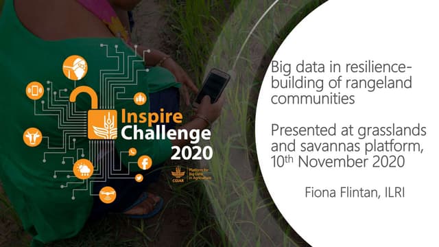 Big data in resilience-building of rangeland communities.