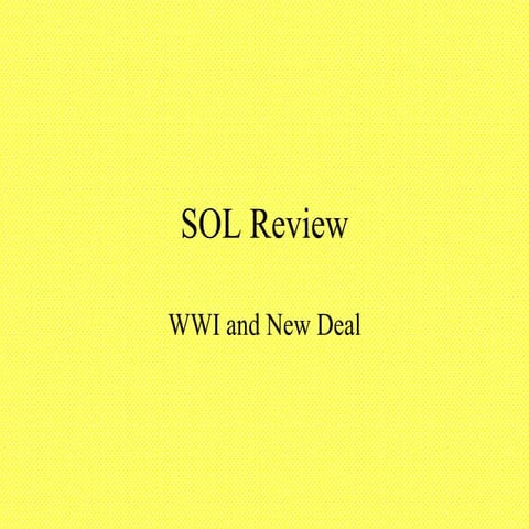 WWI and New Deal