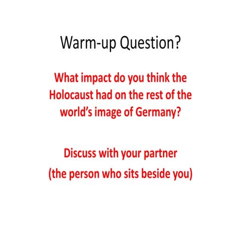 WWII and The Holocaust