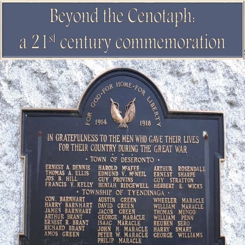 Beyond the Cenotaph: a 21st century commemoration
