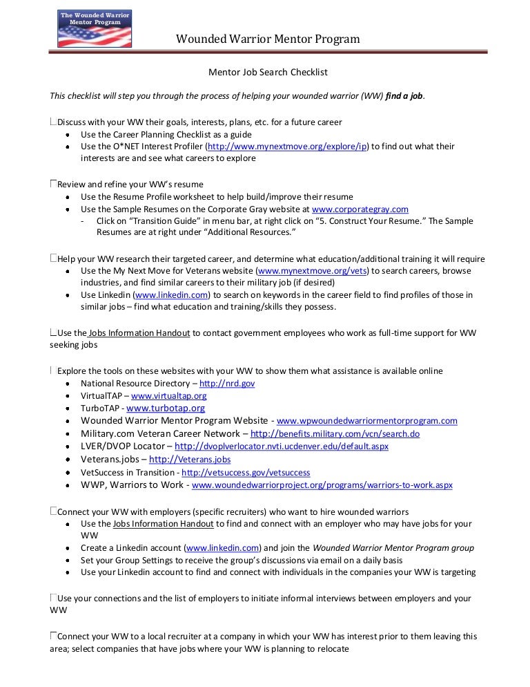 job search checklist