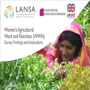 Women agricultural workers and nutrition