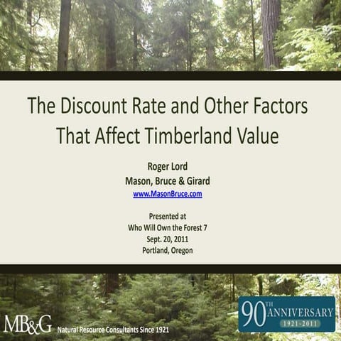 The Discount Rate and Other Factors Affecting Timberland Value | PPTX
