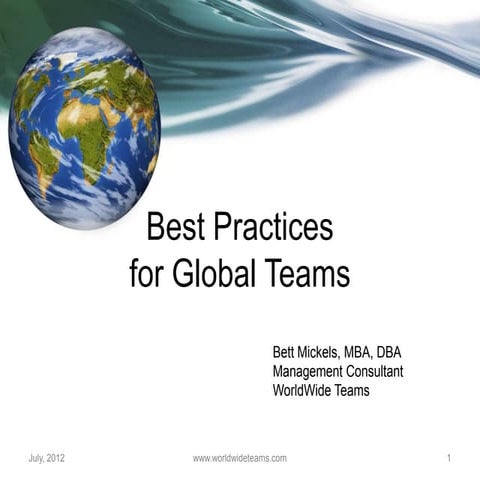 Ten Best Practices for Successful Global Teams