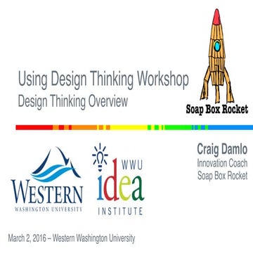 Using Design Thinking Workshop: Design Thinking Overview