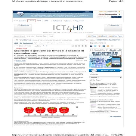 Migliorare la gestione del tempo e la capacità di concentrazione