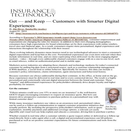 Customer experience in Insurance | PDF