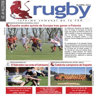 Boletín semanal de rugby de la FER