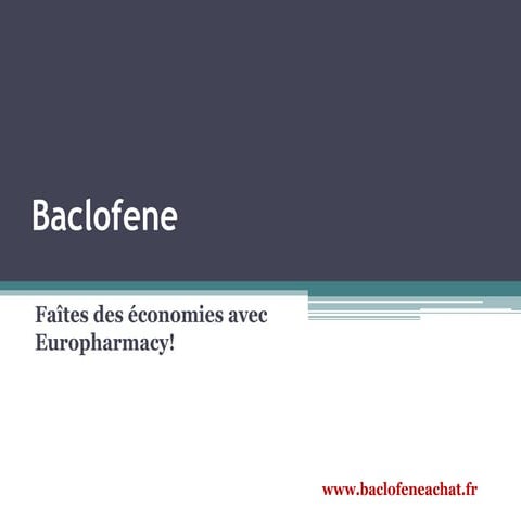Baclofene Posologie