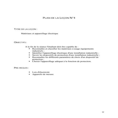 MATÉRIAUX ET APPAREILLAGE ÉLECTRIQUE