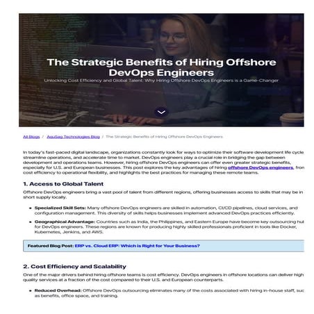 The Strategic Benefits of Hiring Offshore DevOps Engineers