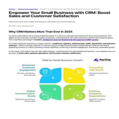 Empower Your Small Business with CRM: Boost Sales and Customer Satisfaction