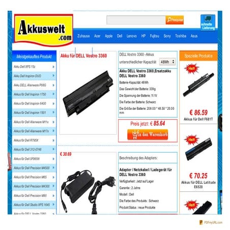 DELL Vostro 3360 Akku/Adapter,Dell Laptop Akkus,48Wh