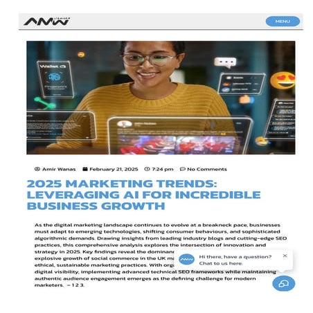 2025 MARKETING TRENDS: LEVERAGING AI FOR INCREDIBLE BUSINESS GROWTH