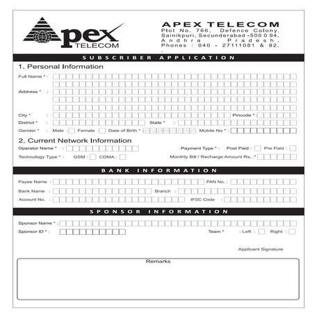 Www.apextelecom.net at application_form | PDF
