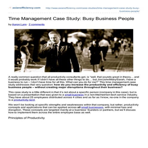 Time Management Case Study Busy Business People