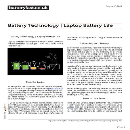 www.batteryfast.co.uk-Battery Technology | Laptop Battery Life